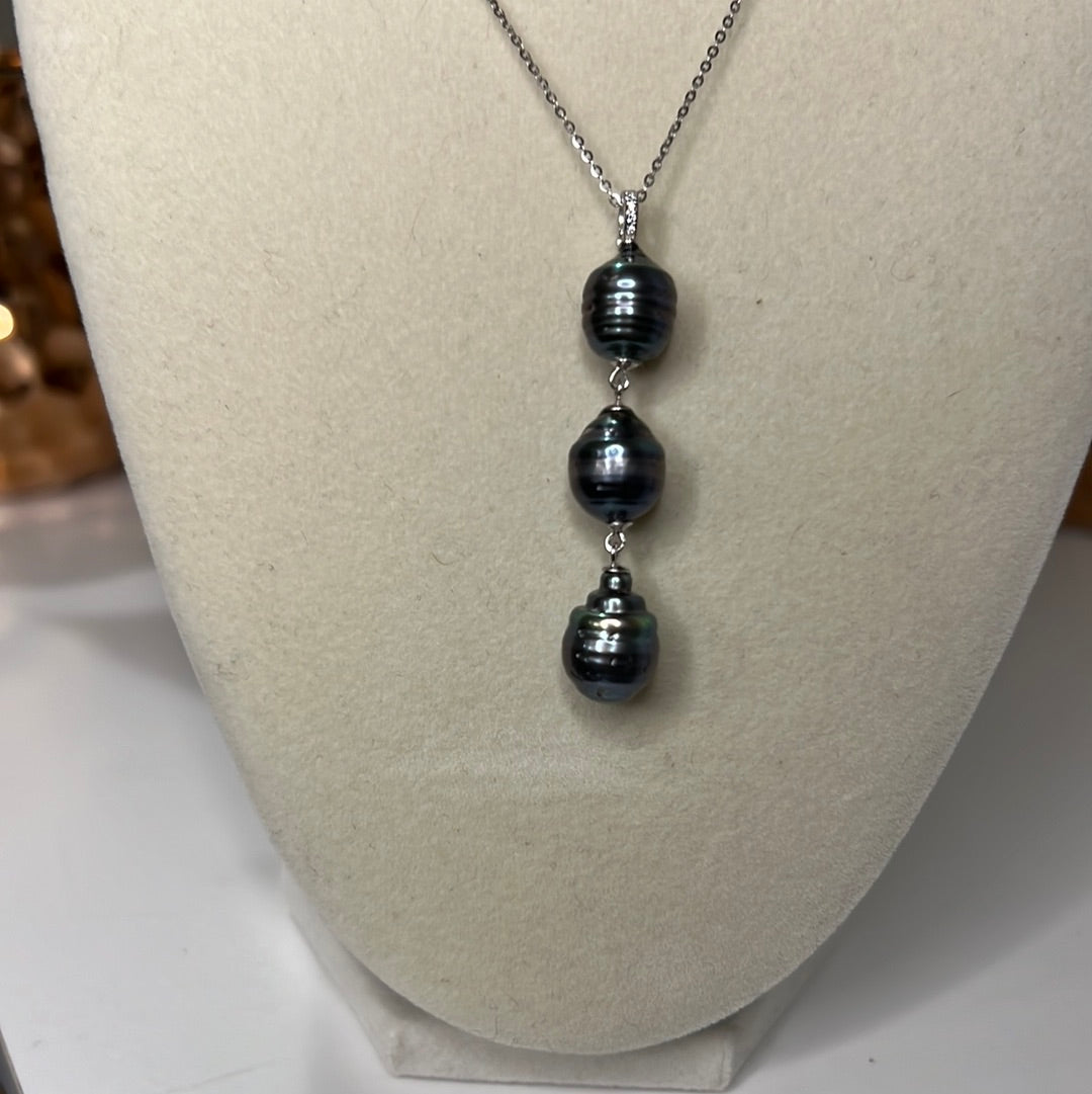 Black Tahitian Drop Pearl Pendant