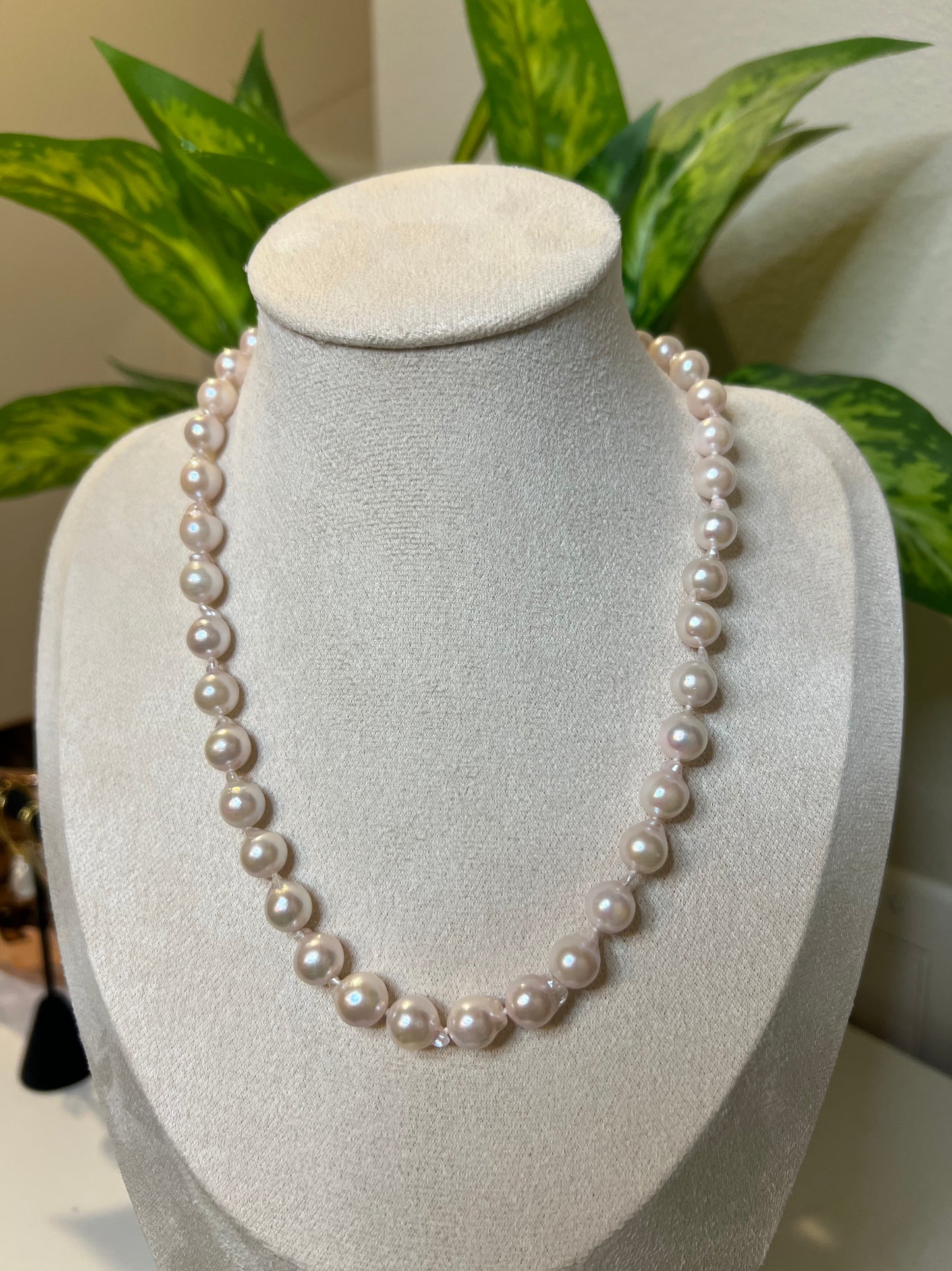 Pinky akoya strand