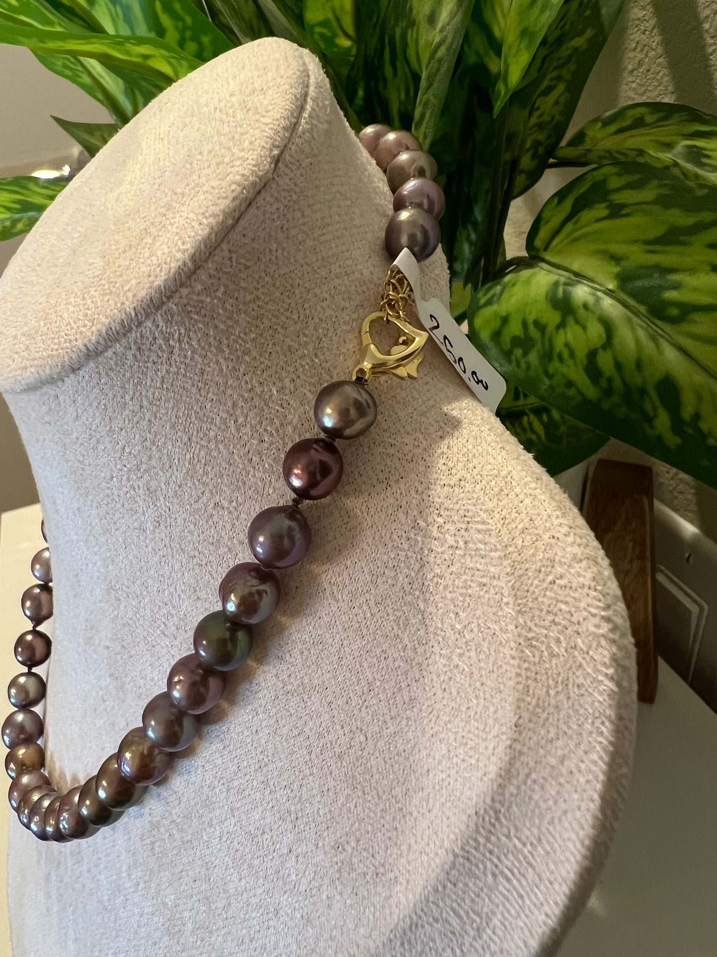 Deep purple red Edison necklace