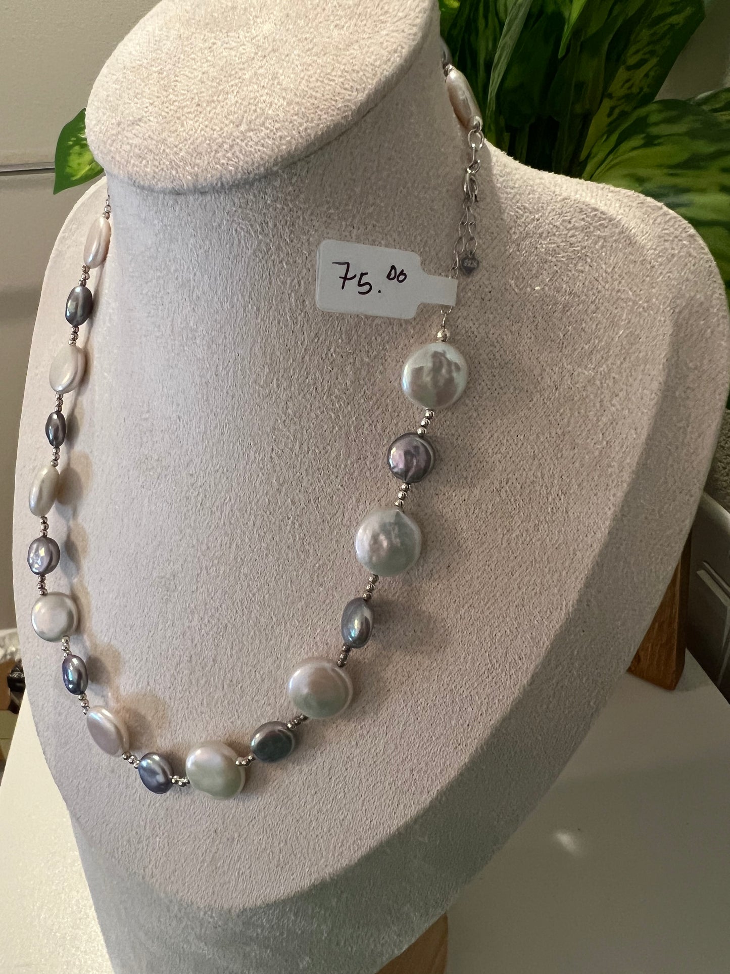Mixed button necklace