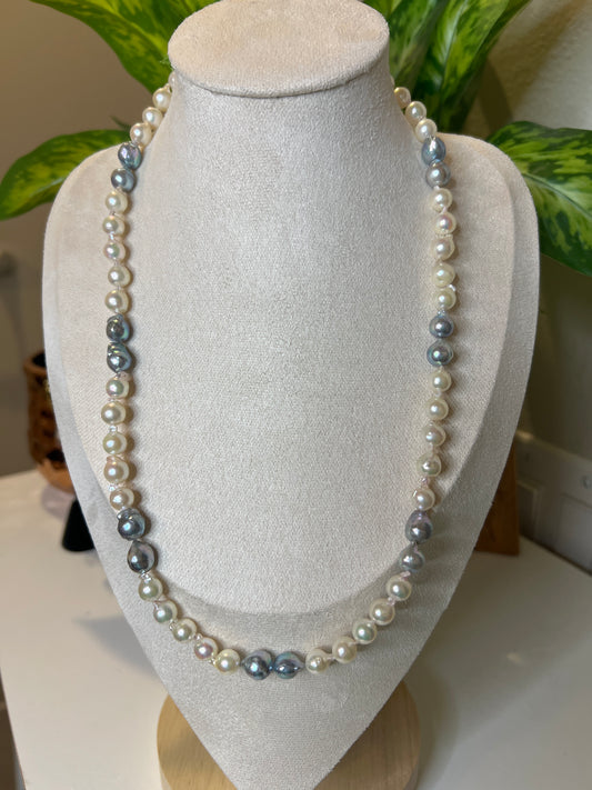 Saltwater Akoya and Madama mixed necklace