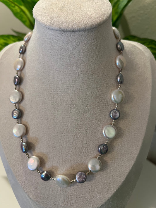 Mixed button necklace